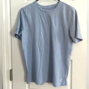 Polo Ralph Lauren Soft Blue Short Sleeve T-Shirt Embroidered Logo Bottom Hem